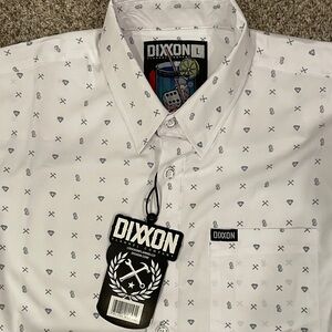 DIXXON White and Gray Patterned Men's Shirt